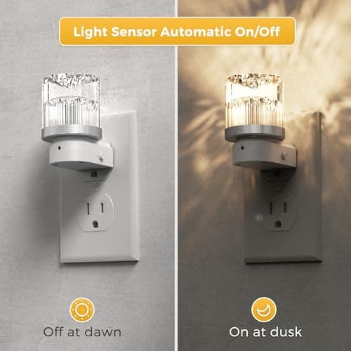L LOHAS LED Night Light, Night Lights Plug into Wall with 10 Color Change RBG Nightlight Plug in Wall, Built in Dusk to Dawn Sensor for Hallway, Bathroom, Rooms, 2 Pack - Thumbnail 2