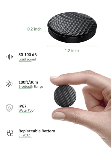 Tracker Tag Works with Apple Find My (iOS Only), Waterproof Item Finders, Luggage Tracker for Keys/Wallet/Suitcase (Black, 1 Pack) - Thumbnail 5