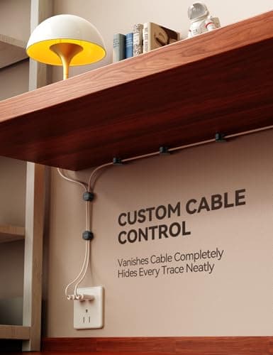 8-Pack Silicone Cord Organizer Magnetic Cable Clips, Adhesive Cable Management Under Desk Wire Hider, FLYLEAD Desktop Cable Organizer for Phone, Office Workspaces Desk Organization Home Accessories - Thumbnail 5