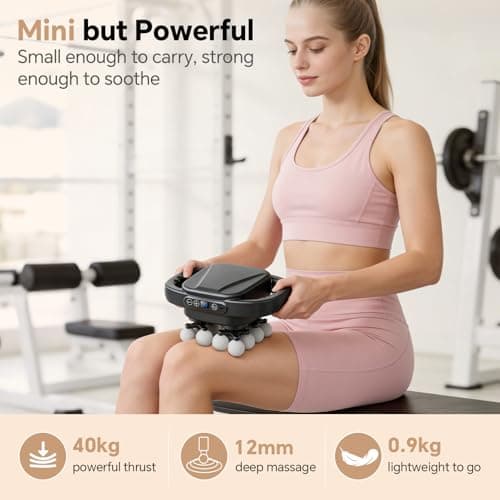 Beown 16 Head Massage Gun Deep Tissue, Fathers Day Dad Gifts, Back Muscle Massager with 3 Modes & 30 Intensity Levels for Legs, Waist, Back, Neck, Portable Percussion Massage Gun for Pain Relief, - Thumbnail 2