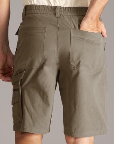 CHRONOLINE Men’s Cargo Shorts 2026 Spring Summer Regular Fit Cotton Workwear Utility Carpenter Shorts with Pockets, Taupe Gray, W32 - Thumbnail 3