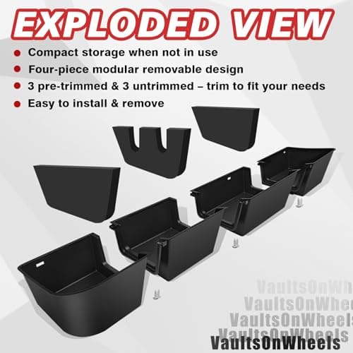 VaultsOnWheels Under Seat Storage Box Fit for Ford F150 2015-2026 SuperCrew/Crew Cab & F250 F350 F450 2017-2026 SuperDuty Accessories, Console Organizer Truck Tool Box Detachable Underseat Organizer - Thumbnail 3