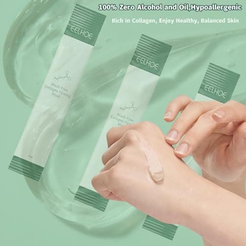 zhnnt 40 Pack Collagen Firming Face Mask，Wash-Free Firming Anti-Ageing Moisturising Face Mask,Smooth & Tight Skin,Facial Masks For Both Men And Women Of All Skin Types - Thumbnail 6