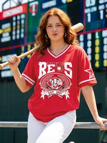 Baseball Jersey Women Baseball Mom Shirt Funny Baseball Team Graphic Shirts Casual Game Day Fan Short Sleeve Tee Tops - Thumbnail 2