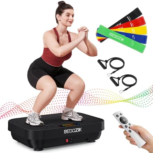 SEDOZIK Vibration Plate Exercise Machine, Vibration Plate for Lymphatic Drainage Weight Loss, 450 Lbs Capacity Full Body Vibrating Platform Workout Equipment with Bluetooth for Home Women Men