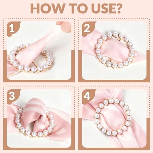 12Pcs Scarf Rings Shirt Clips - Scarf Ring Tshirt Ties Rings for Women Gold Silver Fashion Clothing Accessories - Thumbnail 4