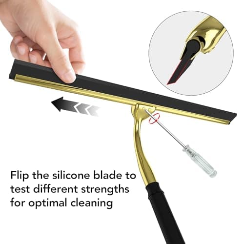 Shower Squeegee with Long Handle, 15-51" Telescopic Squeegee for Window Cleaning, Window Squeegee for Glass Doors, Extendable Window Cleaner Tool for Tile Walls, Sliding Door, Floor, Car Windshield-GD - Thumbnail 3