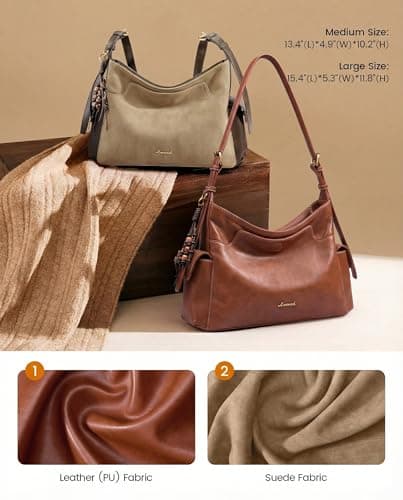 LOVEVOOK Hobo Purses for Women,Soft Faux Leather Crossbody Purse with Tassel Charms,Women's Shoulder Handbags for Daily - Thumbnail 5