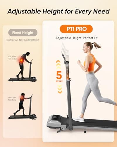Acezoe Walking Pad with 12% Incline & Height-Adjustable Handlebar, 5-in-1 Foldable Treadmill for Home & Office, Portable Under Desk Treadmill with LED Display & App Control - Thumbnail 2