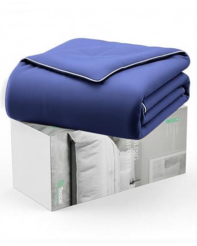 Natapai Cooling Comforter, Lightweight Comforter for Hot Sleepers, All Season Cooling Blanket for Night Sweats, Down Alternative Duvet Insert, Blanket for Night Sweats, King - 106"x90"(Midnight Blue) - Image 1