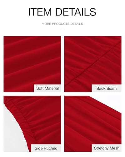 BTFBM 2026 Summer Wedding Guest Dresses for Women One Shoulder Bodycon Ruched Mesh Formal Cocktail Spring Fall Maxi Dress(Red, Small) - Thumbnail 6