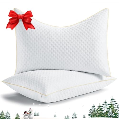 Sofslee King Size Pillows Set of 2 for Neck and Shoulder Pain, Adjustable Firmness Shredded Memory Foam Pillow King for Side Sleeper, Cooling Curved Kingsize Pillows with Washable Cover - Image 1