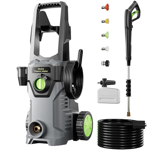KVAOK Pressure Washer, Compact Power Washers with 4 Quick Connect Nozzles, High Pressure Washer for Cars, Fences, Patios, Decks, Boats, Home Use