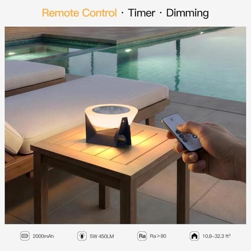 MVBT Solar Lamp, Small Solar Table Lamp, 3000K Outdoor Lanterns for Patio Waterproof, Modern Lantern Outdoor Table Lights, LED Garden Light, Dusk to Dawn Floor Lamps for Outside Deck Yard Decorative - Thumbnail 4