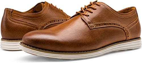 Vostey Men's Dress Shoes Leather Dress Shoes for Men Brown Dress Shoes Leather Oxford Shoes for Men Casual Dress Shoes for Men(BMY630 Yellow Brown 10.5) - Thumbnail 4