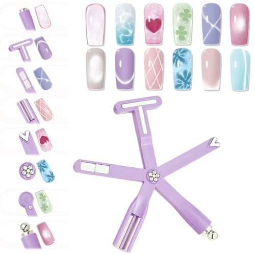 Modelones Cat Eye Gel Nail Polish Magnet, 8-in-1 Cat Eye Magnet Tool for Gel Nails Strong Magnetic Nail Art Wand with Steel Ball, Glass Bead& French Tip&Clover Cateye Multi-Effect Magnets DIY Salon - Image 1
