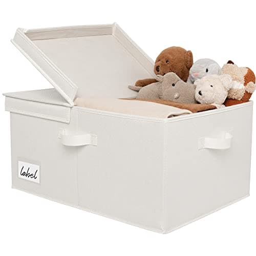 GRANNY SAYS Large Storage Bins with Lids, Decorative Storage Boxes with Double-Lids, Extra Large 63L Closet Organizer for Clothes, Toy Storage Chest, Ivory, 1-Pack - Image 1