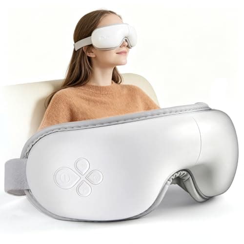LAOBEN Eye Massager with Heat, Fathers Day Birthday Gifts for Men Women Her Him,Handheld Massager with Light-Blocking Design, Reduce Strain