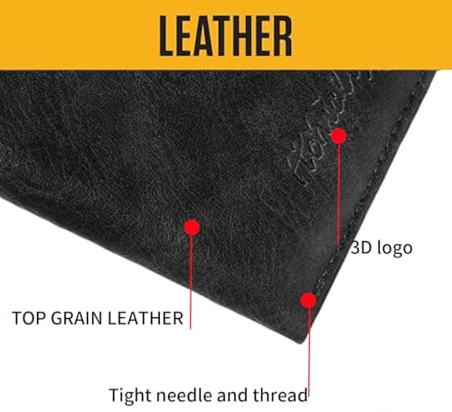 HiChiclife Men's Trifold Wallet, Classic RFID Blocking Leather Design - Durable Front Pocket Wallet with ID Window & Multiple Card Slots, Gift Box Included - Thumbnail 3