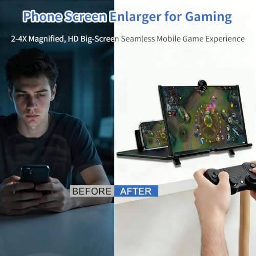 KUVPIUS 18Inch Phone Screen Magnifier, Pull-Out Type Big Screen Magnifier for Cell Phone, Portable Mobile Phone Amplifier for Watching Video and Shows - Thumbnail 4