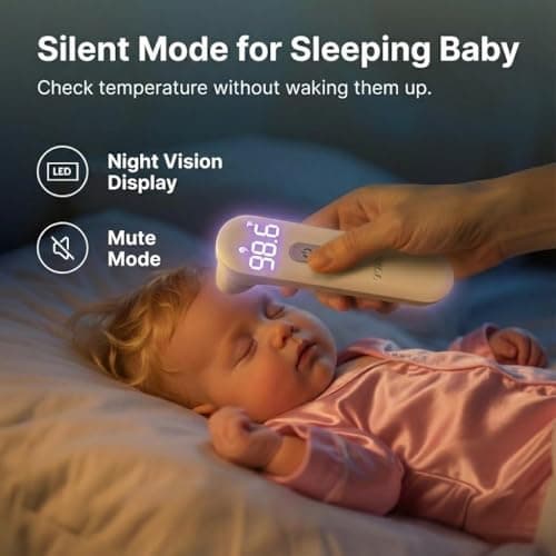 FDK Ear Thermometer for Adults and Kids, Digital Accurate Ear and Forehead Thermometer Medical Grade with Fever Alarm, 1 Second Fast Reading LED Clear Display Silent Mode - Thumbnail 2