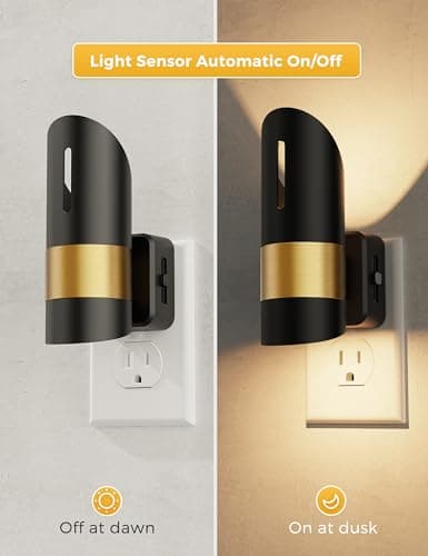 L LOHAS LED Night Light,Night Lights Plug into Wall, [2 Pack] Night Lights with Dusk to Dawn Sensor, Brightness Adjustable,3000K Soft White,Modern Nightlight for Adults Bathroom Hallway - Thumbnail 2