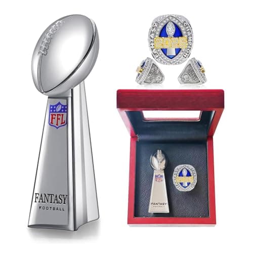 LANGE HOME 2026 Fantasy Football Ring,Fantasy Football Championship Ring with High-Grade Gift Box,League Champion Trophy Rings Premium Award for Winner (New-Blue2026, 11-D20.22MM-C65MM) - Thumbnail 3