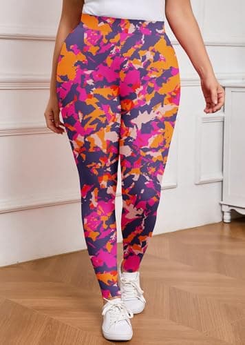 AusLook Plus Size Leggings for Women 26 Inch High Waisted Tummy Control 4X Yoga Pants Soft Stretch Workout Lounge Pants - Thumbnail 4