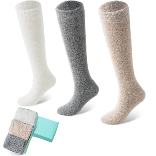 SISOSOCK 5 Pairs Fuzzy Soft Cozy Comfortable Socks for Women, Casual Sleep Comfy Socks, Perfect Warm Winter Gifts for Women - Image 1