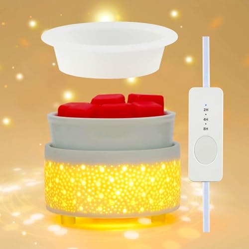 Geronland Wax Melt Warmer with Timer Ceramic 3-in-1 Electric Candle Burner with Auto Shut Off (2/4/8H) & Removable Dish, Scented Wax Melter for Home Fragrance & Aromatherapy - Image 1