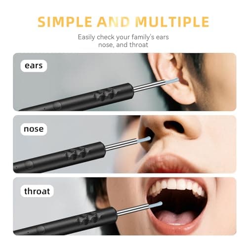 1080P HD Ear Camera with 6 LED Lights - Waterproof Rechargeable Otoscope Tool, Ear Wax Removal Kit with 8Pcs Ear Care Set for iOS & Android - Thumbnail 5