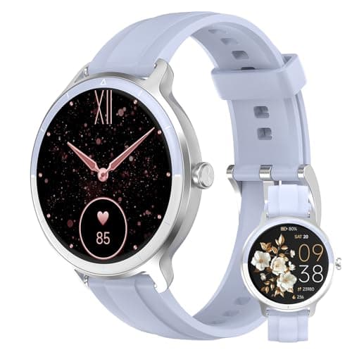 PROTKPETS Smart Watches for Women Men 1.27" HD Fitness Tracker with Heart Rate/Sleep/Step/SpO2 Monitor, IP68 Waterproof Watch for Android iOS (Blue) - Image 1