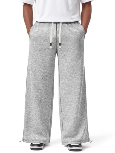 Crastimo Men Baggy Cotton Oversized Sweatpants Comfy Lightweight Loose Gym Trousers Easter Athletic Lounge Slacks Valentine's Day Gift for Him Gray M - Image 1