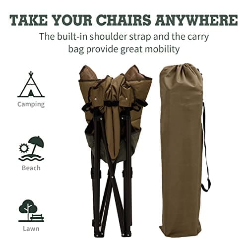 SUNNYFEEL Oversized Camping Chair Heavy Duty Folding Moon Chair Large Sofa Chair for Adults 500 LBS Portable Camp Lawn Chair with Storage Bag for Beach, Trip, Lawn, Outdoor Camp for Adults & Carry Bag - Thumbnail 4