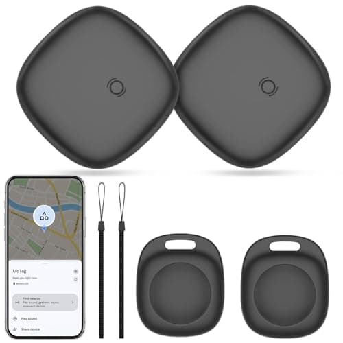 Android Tracker Smart Tags -4 Pack, Bluetooth Luggage Tracker Anti Lost Keys Finder/Item Locator with Holder Case Work with Google's Find Hub for Key, Backpack, Luggage, Wallet, Precise Position - Image 1