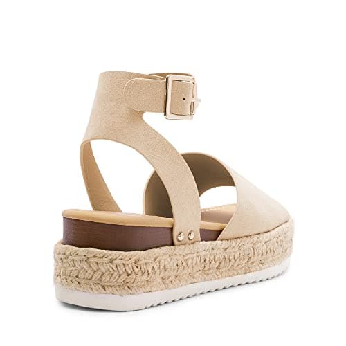 DREAM PAIRS Women's Platform Espadrilles Casual Ankle Strap Wedge Sandals Comfortable Dressy Summer Shoes,Size 6,Nude-Suede,SDPW2359W - Thumbnail 6