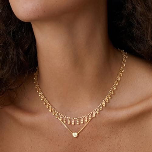 Tiny Gold Initial Heart Necklace-14K Gold Plated Handmade Dainty Personalized Letter Heart Choker Necklace For Women Necklace Jewelry - Thumbnail 3