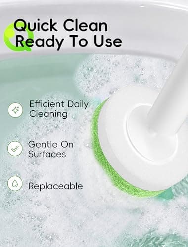 LEGUO Wall Mounted Disposable Toilet Brush System with Holder, Toilet Bowl Cleaning Wand with Green Refills and One-Button Release, 1 Wand and Holder with 24 Green Refills - Thumbnail 2