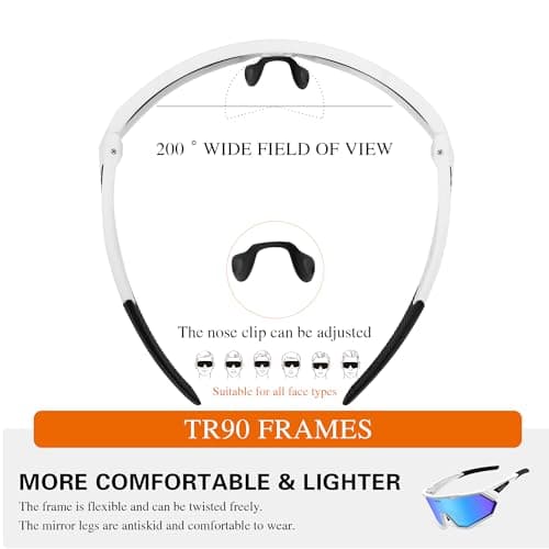 suoso Polarized Sports Sunglasses-Men-Women Cycling-Sunglasses: UV400 Wrap Around Running Sun Glasses for Baseball Fishing - Thumbnail 4