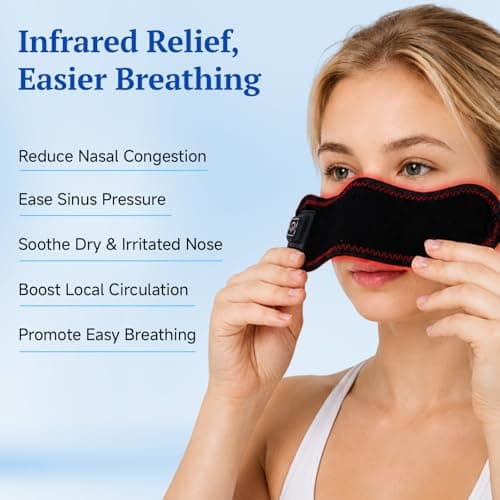 Wireless Heated Nasal Mask for Dry Air & AC Environments, 16 Red Light Beads, 3 Heat Levels, USB Rechargeable, Portable Nose Cover for Travel & Daily Comfort - Thumbnail 2