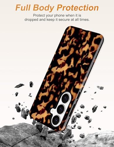 Aitipy Magnetic Tortoise Shell Case for Samsung Galaxy S25 Edge, Compatible with MagSafe, Cute Brown Aesthetic Leopard Print Soft TPU and Hard PC Shockproof Protective Phone Cover for Women Girls - Thumbnail 5