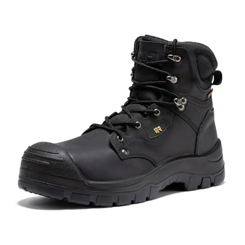 ROCKROOSTER 6 Inch Black Composite Toe Waterproof Work Boots for Men, Durable ASTM Rated Safety Boots AK662-08.5 - Image 1