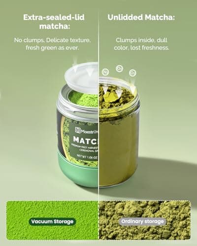 Maestri House Ceremonial Grade Matcha Powder - Premium First Harvest Green Tea Powder, 100% Pure Unsweetened No Additives, USDA Organic Gluten-Free Vegan, 1.06oz Tin - Thumbnail 4