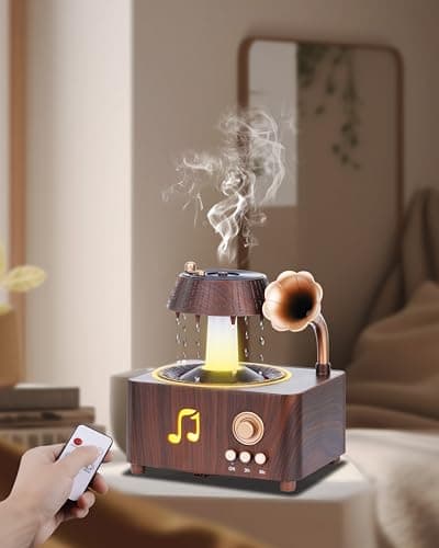 Kaaeiccr Essential Oil Diffuser, Humidifiers For Bedroom, 250ml Cool Mist Rain Diffuser, 7 Colors LED Ambient Light & Auto Shut-Off When Water Runs Out, for Office, Study Room, Yoga, Relaxation & Home - Image 1