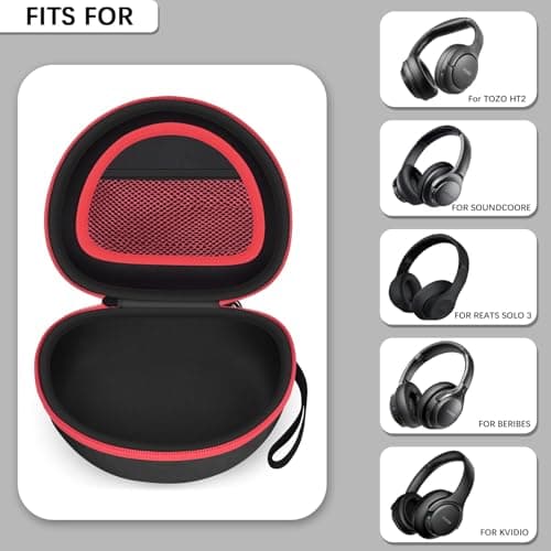 Headphone Case for Picun B8 P26/ for Beats Solo 4, Studio Pro, Solo3, Studio3 On-Ear Headphones More Foldable Bluetooth Wireless Headset (Extra Large) - Black - Thumbnail 2