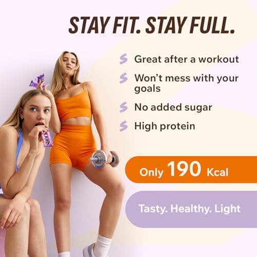 Fitness SHOCK Hazelnut Caramel Protein Bars - No Added Sugar, Low Calorie Low Carb Snack - 10g Protein, 0g Added Sugar, 190 Kcal, 16g Net Carbs - 12 x 50g - Thumbnail 6