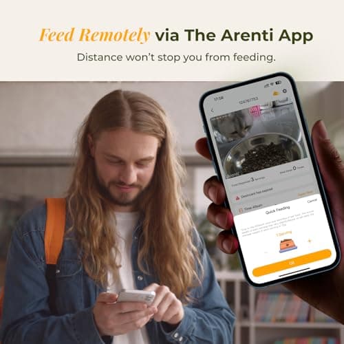 ARENTI Automatic Cat Feeder with Camera, 4L Auto Cat Food Dispenser for Cats, Smart WiFi Pet Feeder with App, 2K HD Two-Way Audio Meal Call, Dual Power, Color Night Vision, 2.4GHz/5GHz & Bluetooth - Thumbnail 6