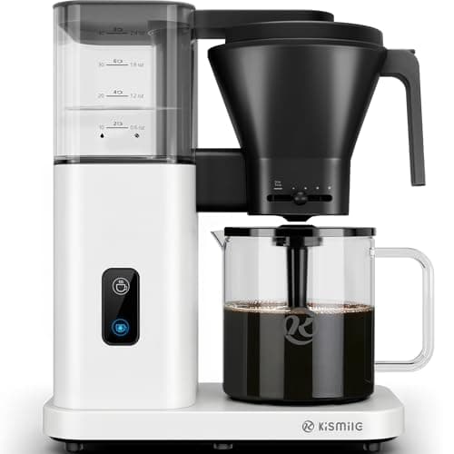 Kismile SCA-Certified 8 Cup Drip Coffee Maker, Pour Over Coffee Machine with 3s Instant Heat 197–205℉, Adjustable Flow Control, Removable Water Tank, Deep Cold Brew & 40 Min Keep Warm (Pearl White) - Image 1