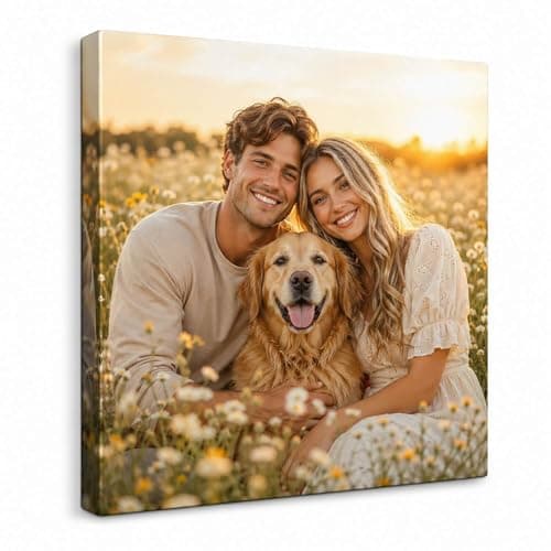 Sunwes Custom Canvas Prints with Your Photo - 11x14 Inch - Ships Next Day - Made in USA Personalized for Wedding, Baby, Family Portrait & Pet Memorial Gifts, Ready to Hang