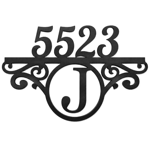 Custom Metal Monogram Address Sign, Personalized House Number Plaque